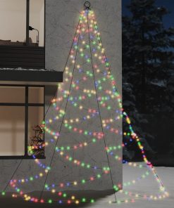 Дърво за стена с метална халка, 720 LED, цветно, 5 м